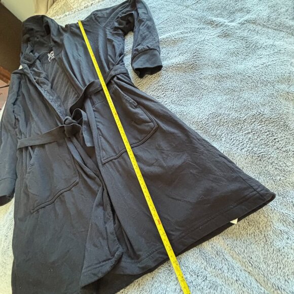 Dude Robe Mens L/XL Black Belted Hooded Terry Lining Loungewear Comfy 19180 - Picture 12 of 14